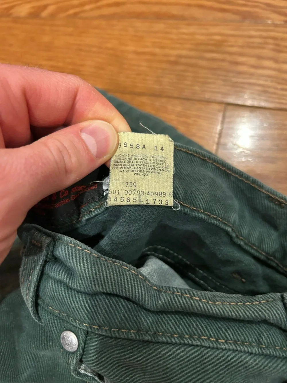VTG 90s Levis SilverTab Loose Fit Green Denim Jeans Made in USA Mens 36x30 Baggy